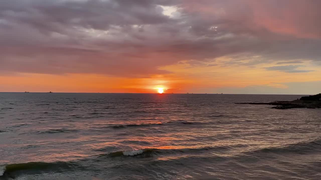 台南海滩日落视频素材