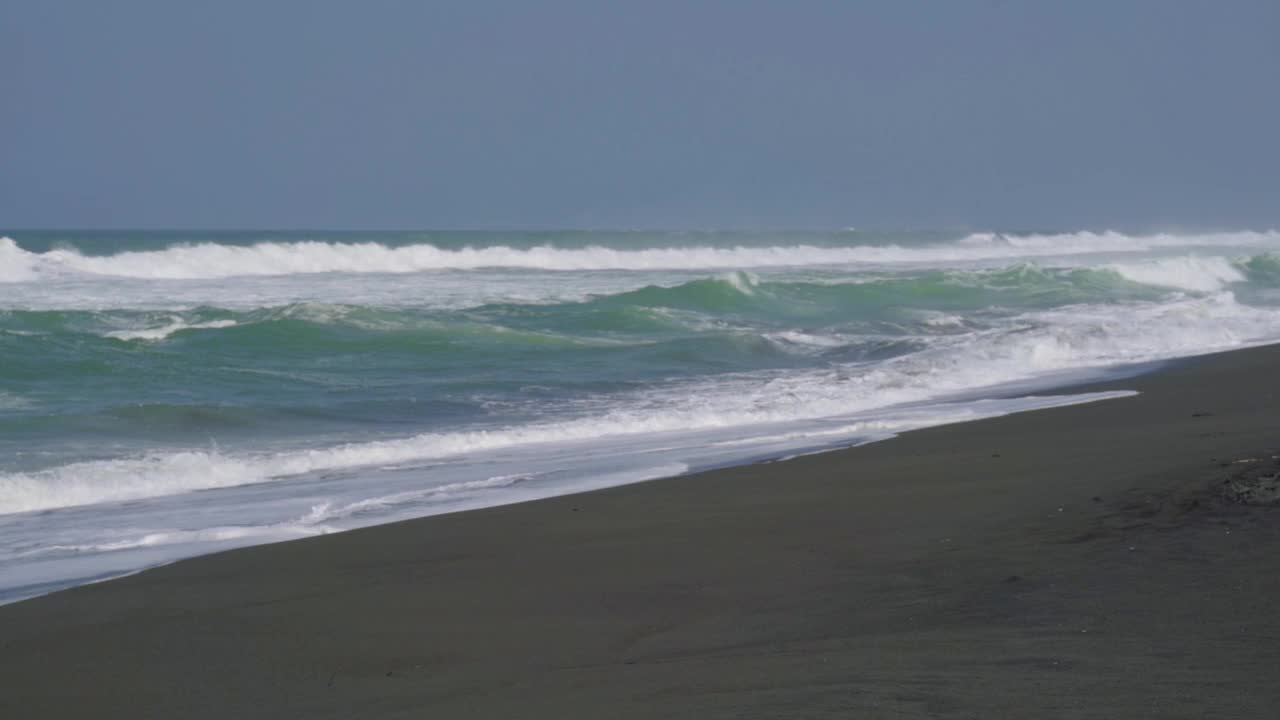 在海滩上挥手视频素材