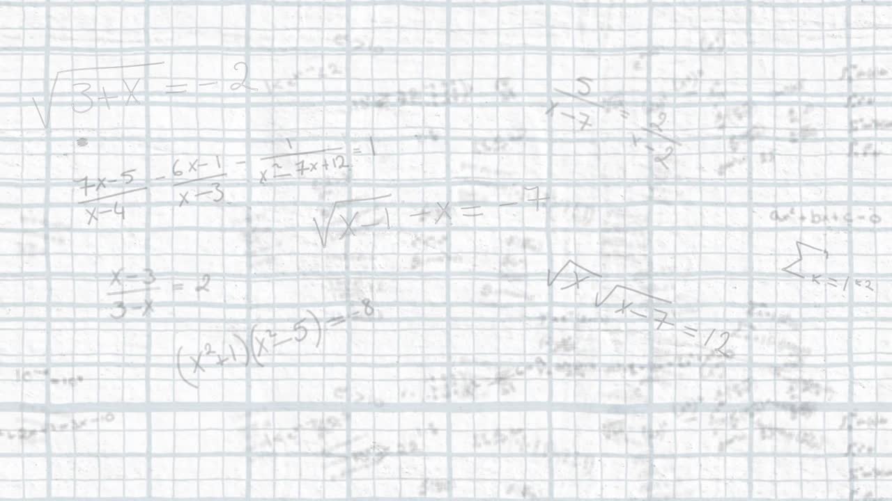 数学图纸和公式的动画在白色的背景上背包视频素材