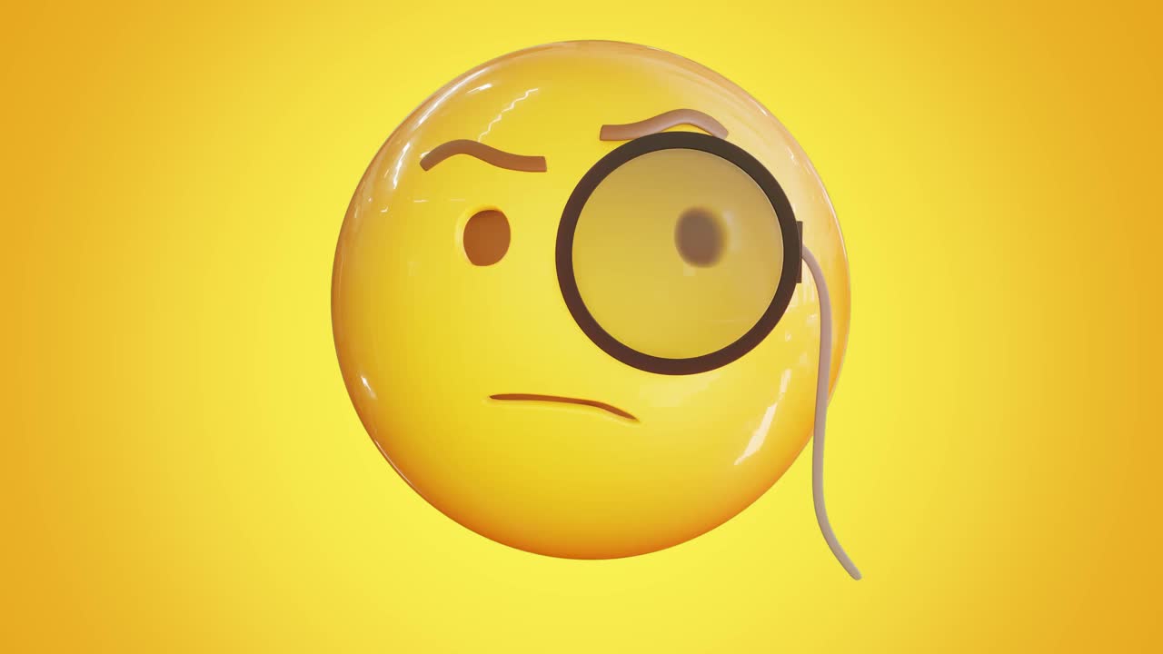 动画emoji思考。表情符号股票视频。3 d渲染。无缝loopable。孤立的背景。视频素材