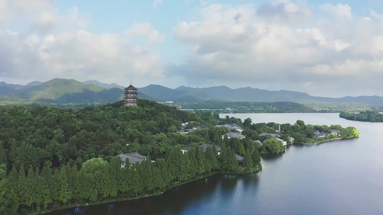 鸟瞰雷峰塔视频下载