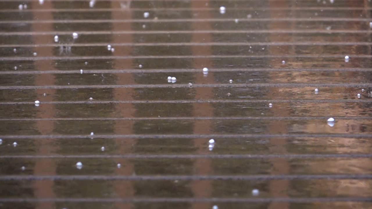 慢莫雨和冰雹视频素材