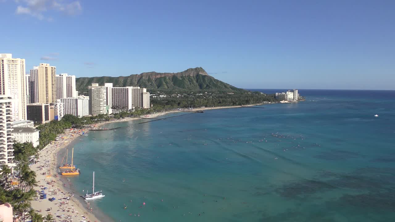 夏威夷的威基基风景视频素材