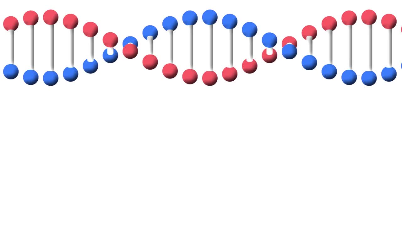动画的dna链旋转在眨眼的表情符号，在白色的背景视频素材