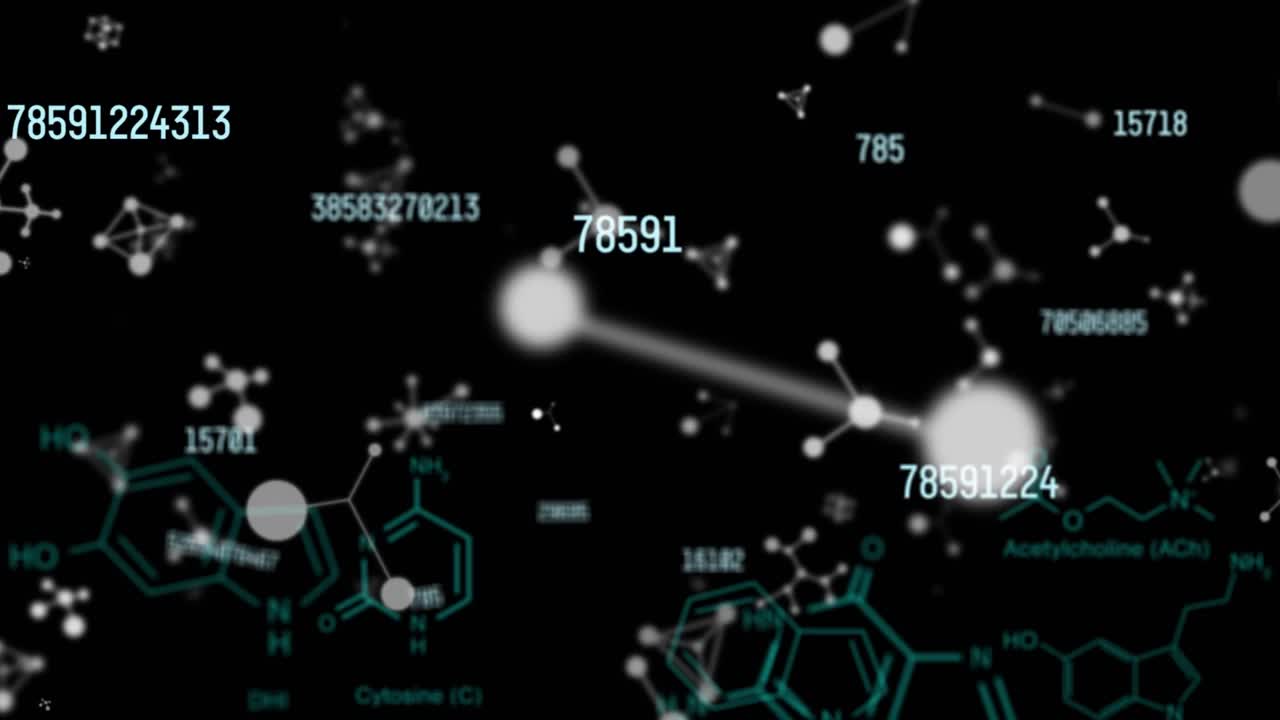 分子动画，化合物和数字处理视频素材