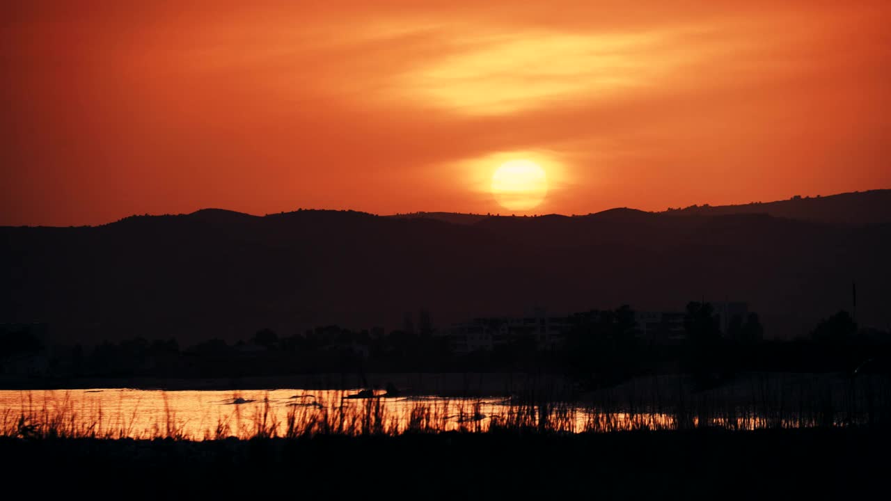 日落在海岸，时间流逝视频素材