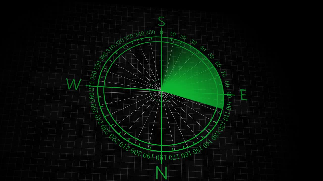 雷达扫描搜索敌机和敌舰。雷达扫描的3d视图超过4k分辨率。视频素材