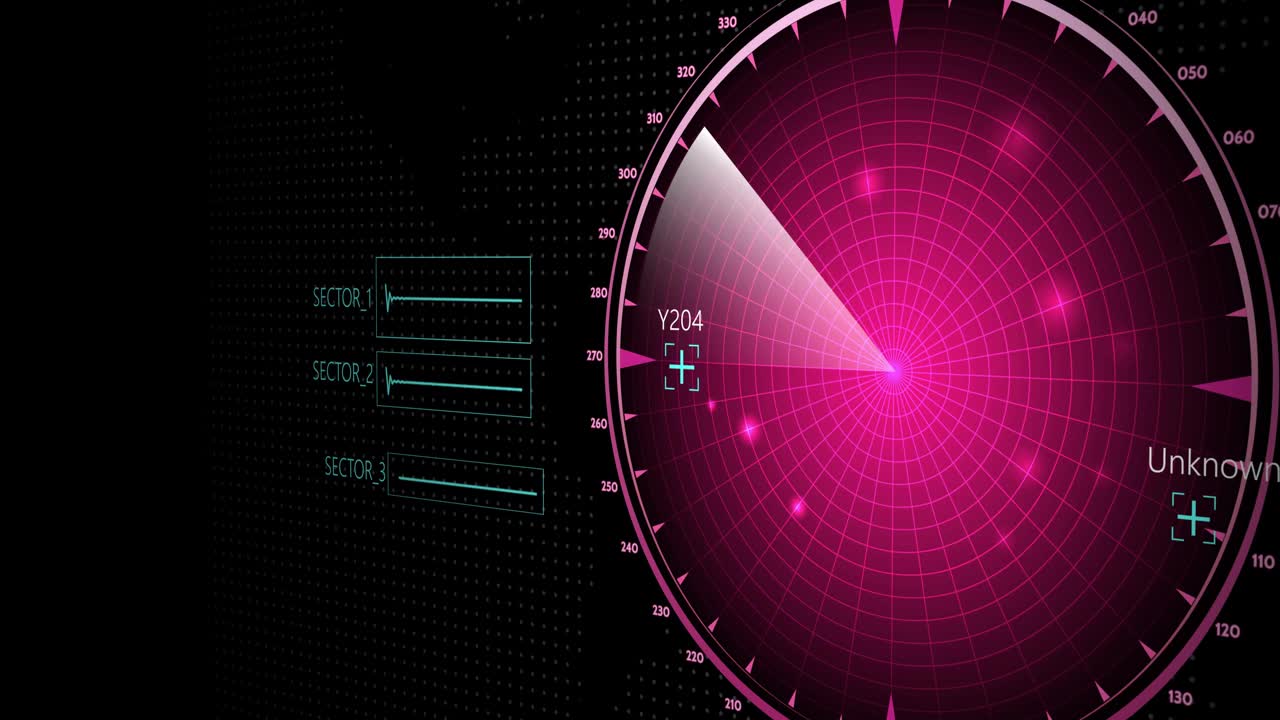 雷达扫描搜索敌机和敌舰。雷达扫描的3d视图超过4k分辨率。视频素材