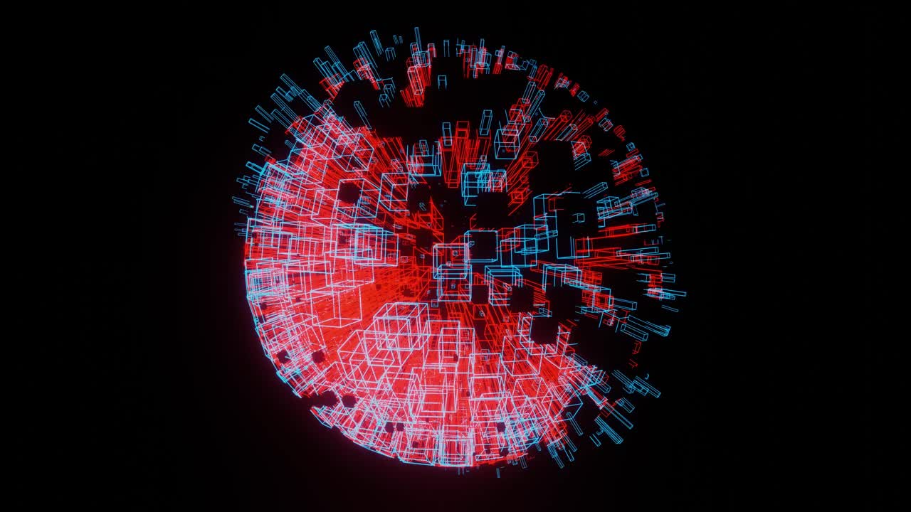 未来技术发光全球网络通信3D渲染视频素材