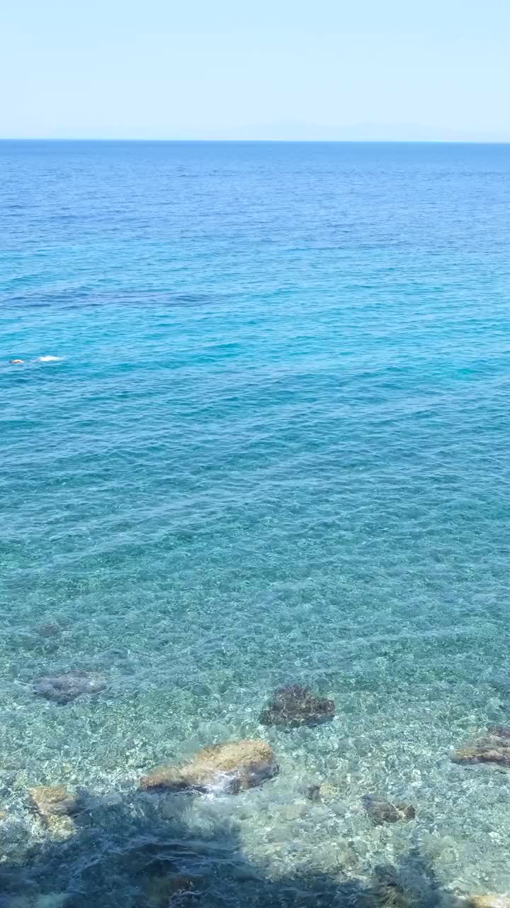 碧海蓝天。和平的海景。夏天概念背景。视频素材