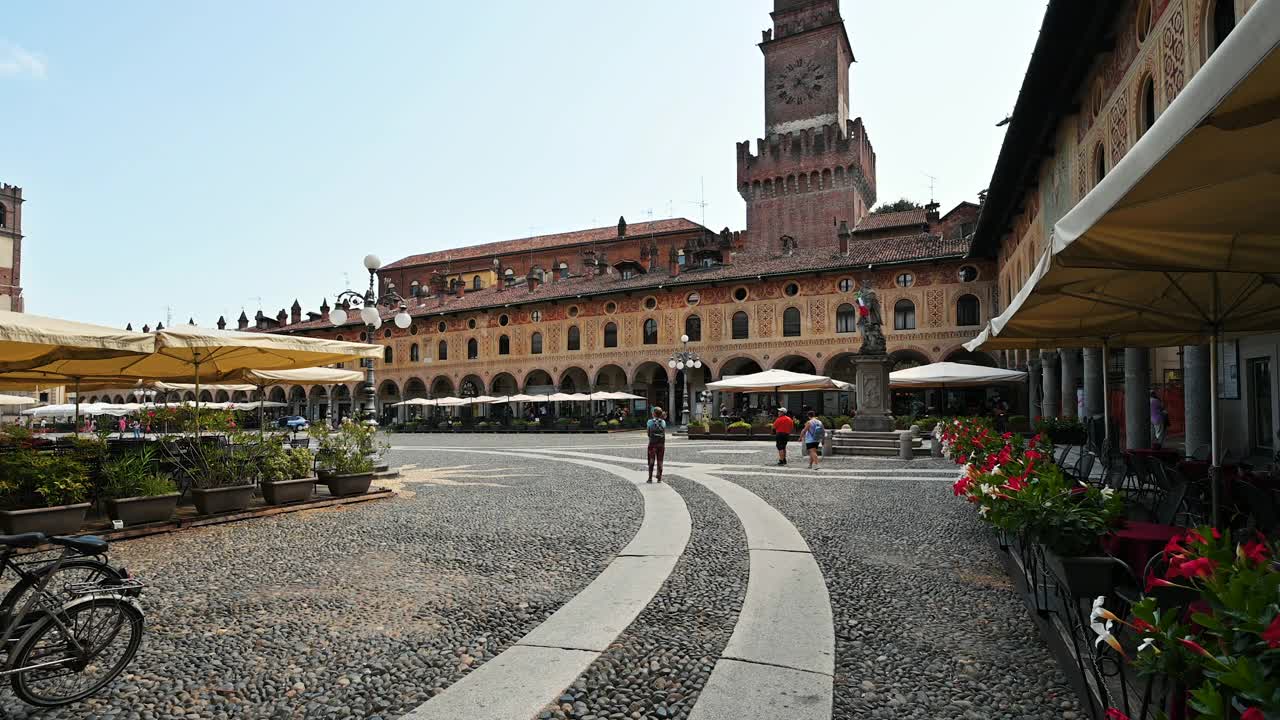 Vigevano,伦巴第,意大利。2021年7月。视频素材