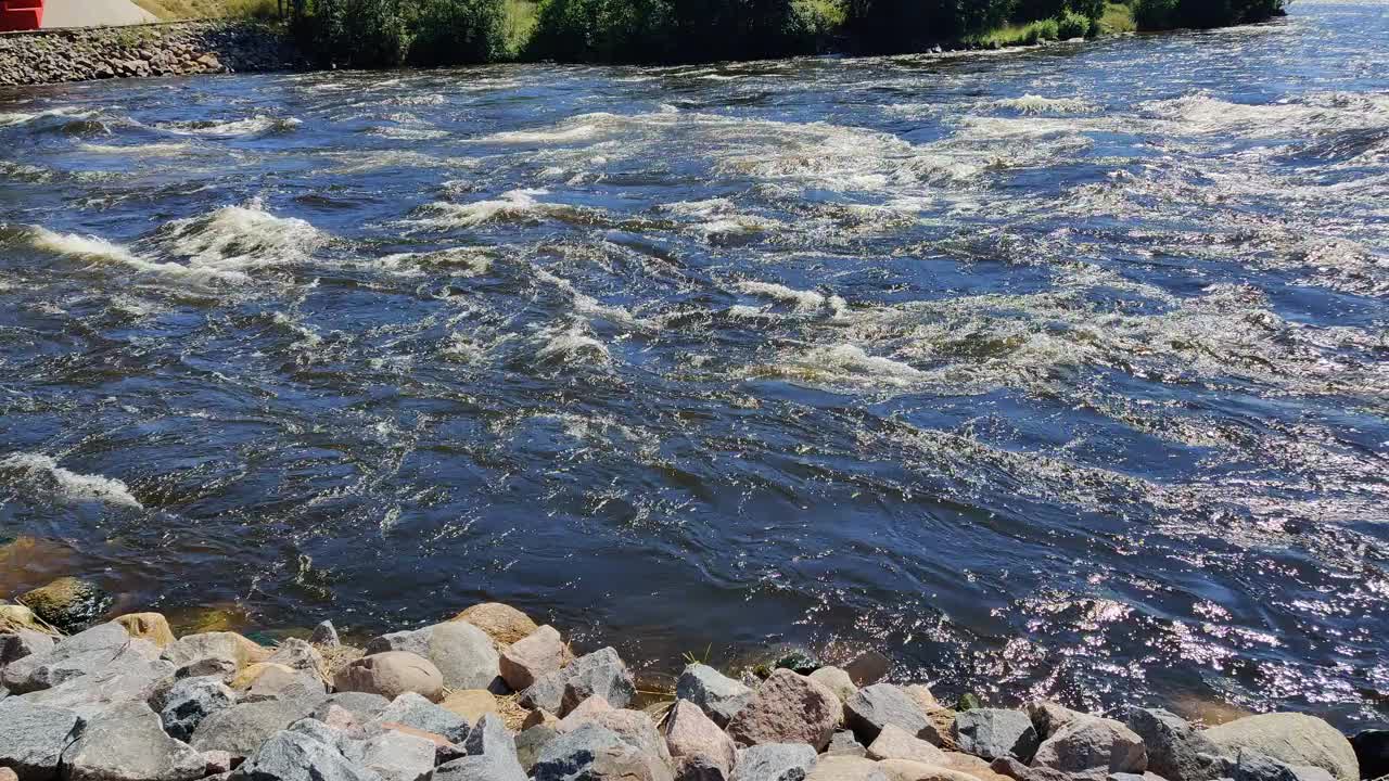 水流湍急而有力的河流视频素材