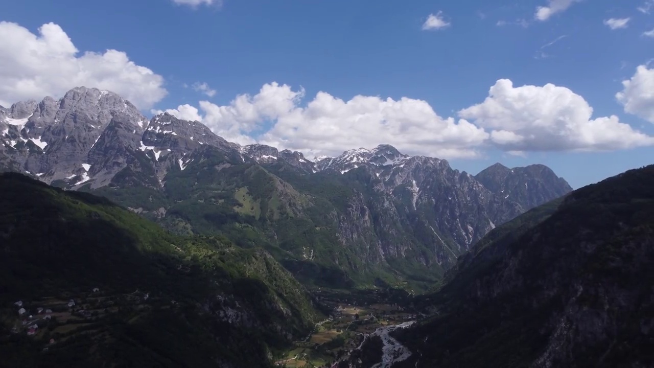 阿尔巴尼亚的阿尔卑斯山脉，美丽的山峰，国家公园视频素材