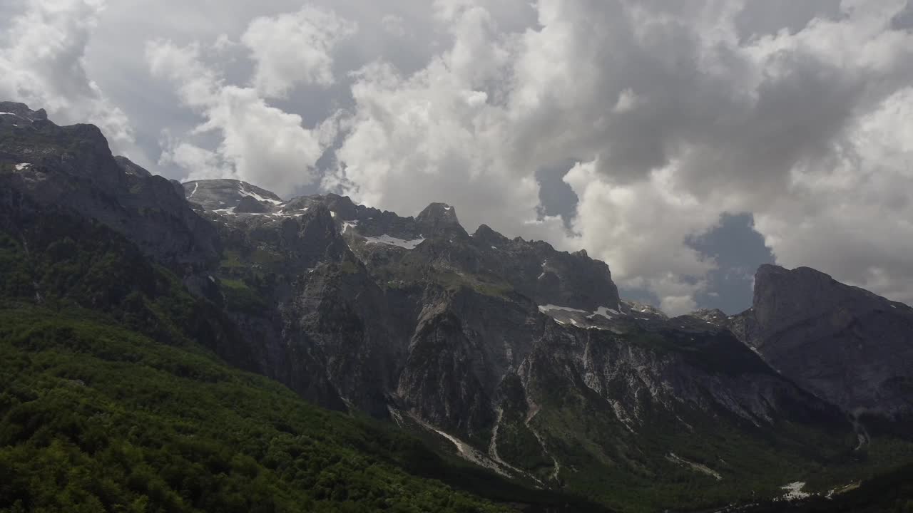 阿尔巴尼亚的阿尔卑斯山脉，美丽的山峰，国家公园视频素材