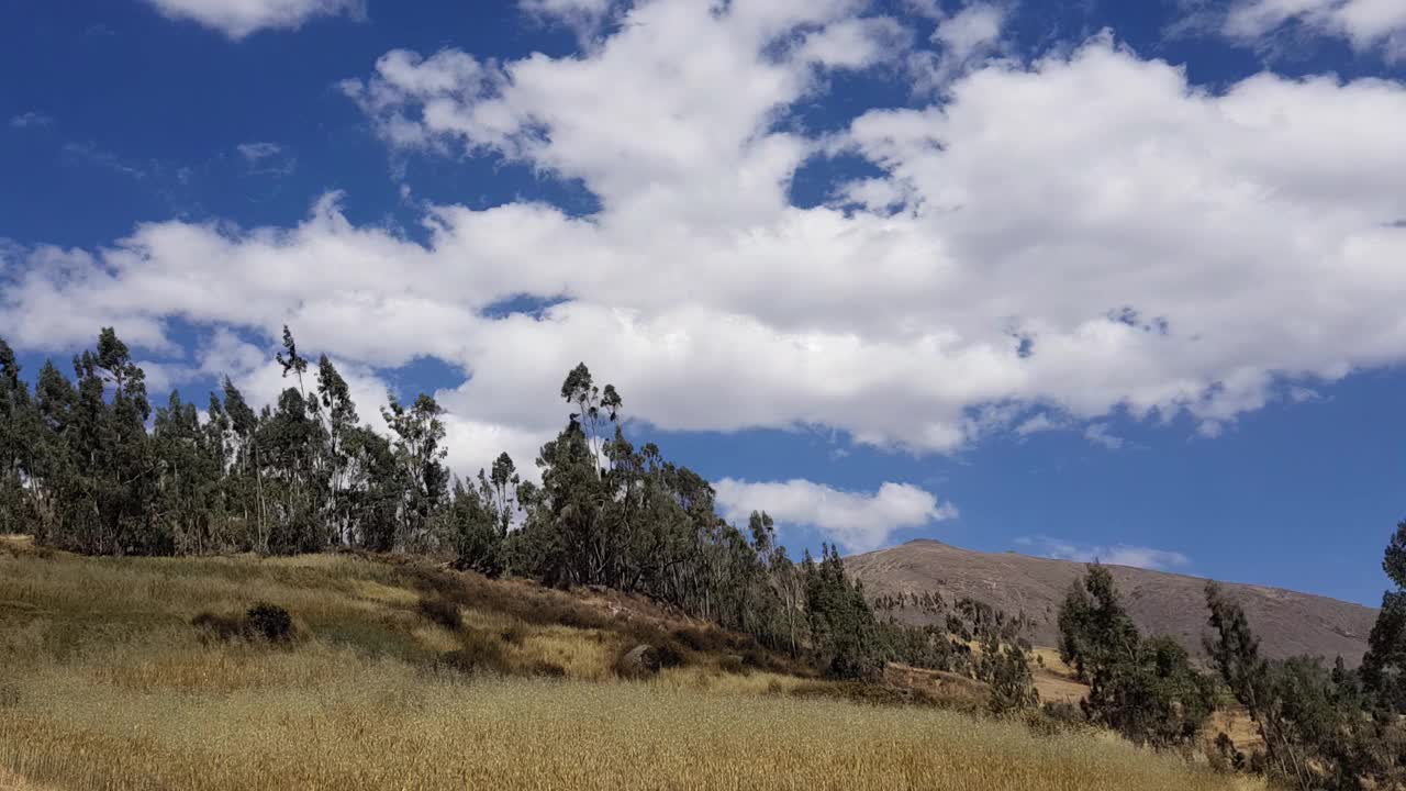 时光流逝山有树木和蓝天视频素材