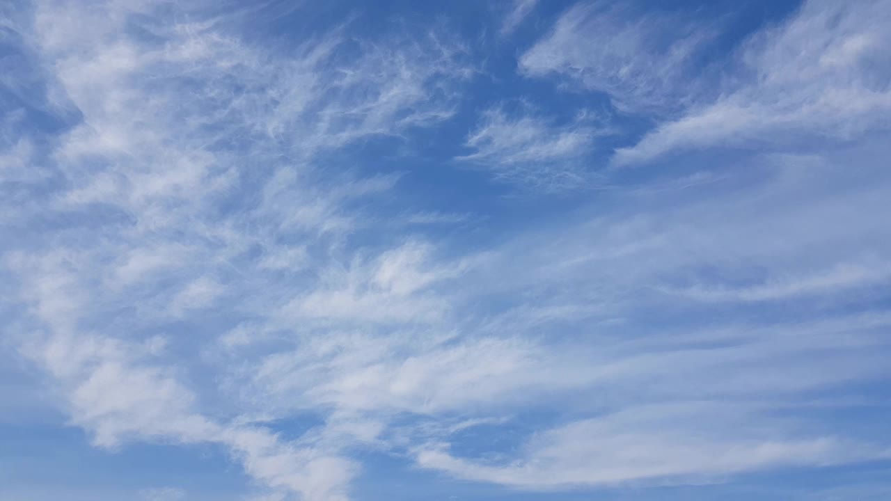 夏日蔚蓝的天空伴着风多云的天空背景视频素材