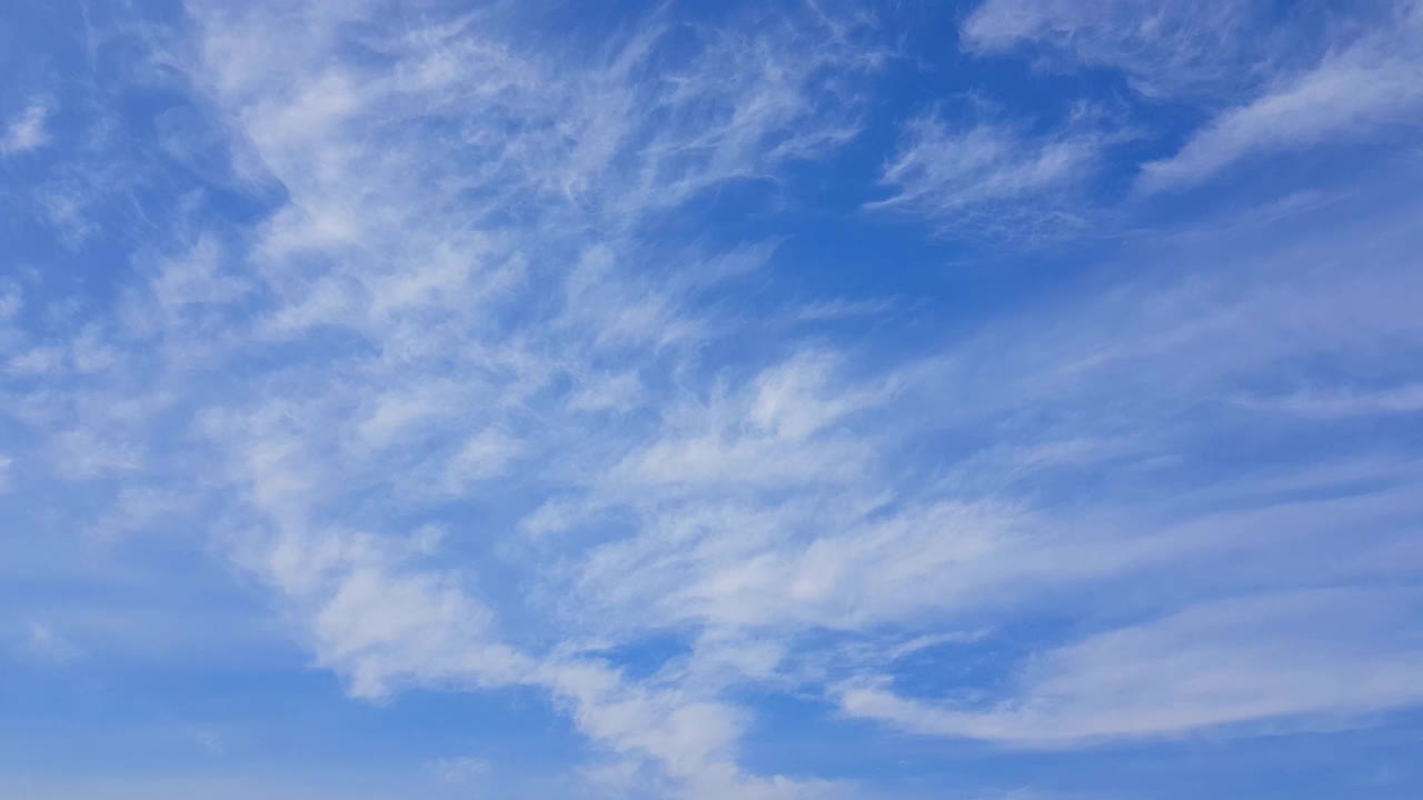 夏日蔚蓝的天空伴着风多云的天空背景视频素材