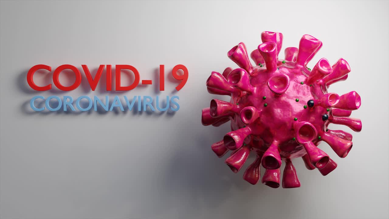 冠状病毒视频片段。最佳3d COVID-19动画。视频素材