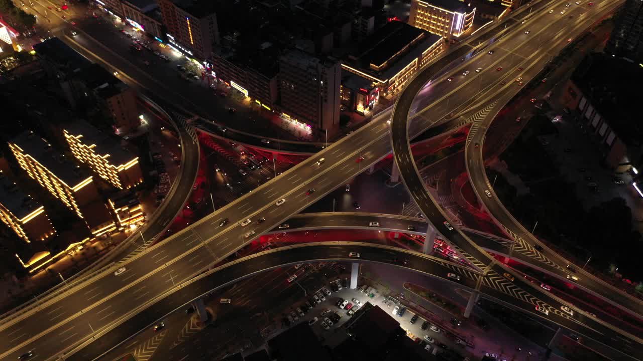 夜晚,城市立交桥视频素材