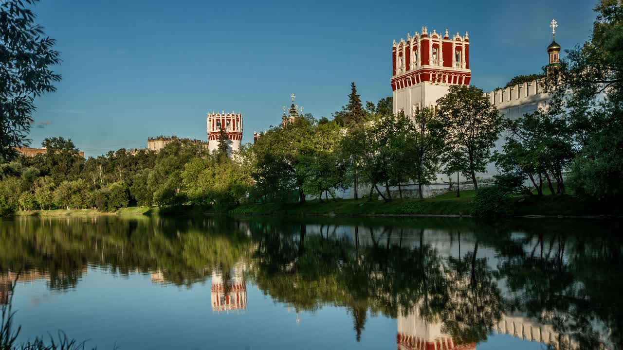 俄罗斯莫斯科的Novodevichy Convent修道院视频素材