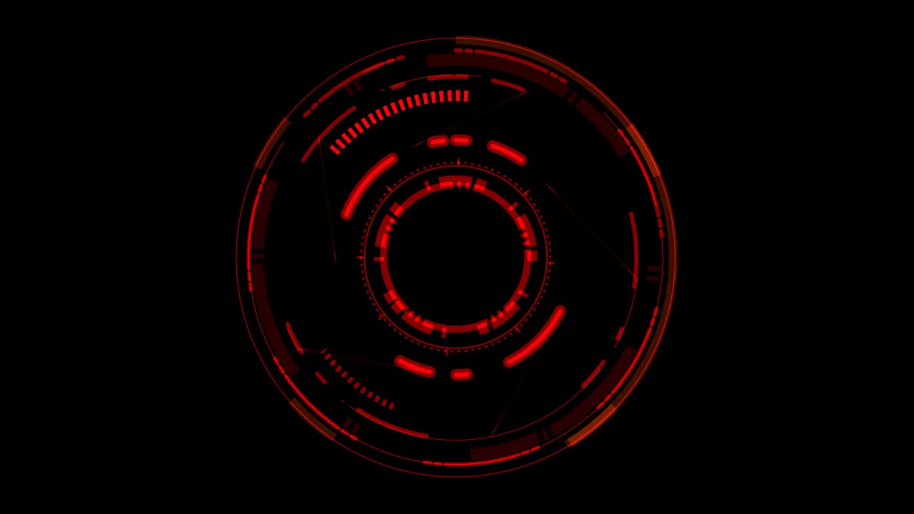 未来技术数字全息元素激光辉光效应箭头和标注边界与数字红色色调视频素材