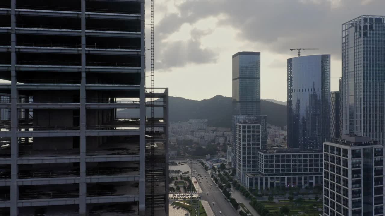 正在建设中的城市高层建筑视频素材