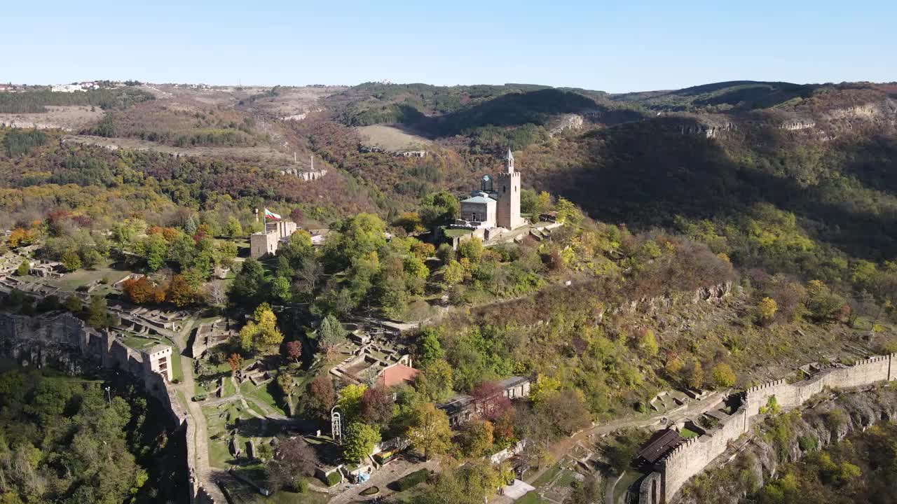 保加利亚第二帝国的首都，中世纪要塞Tsarevets, Veliko Tarnovo，保加利亚视频素材