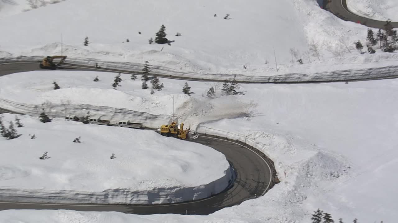 航空，立山Kurobe高山路线，富山，日本视频素材