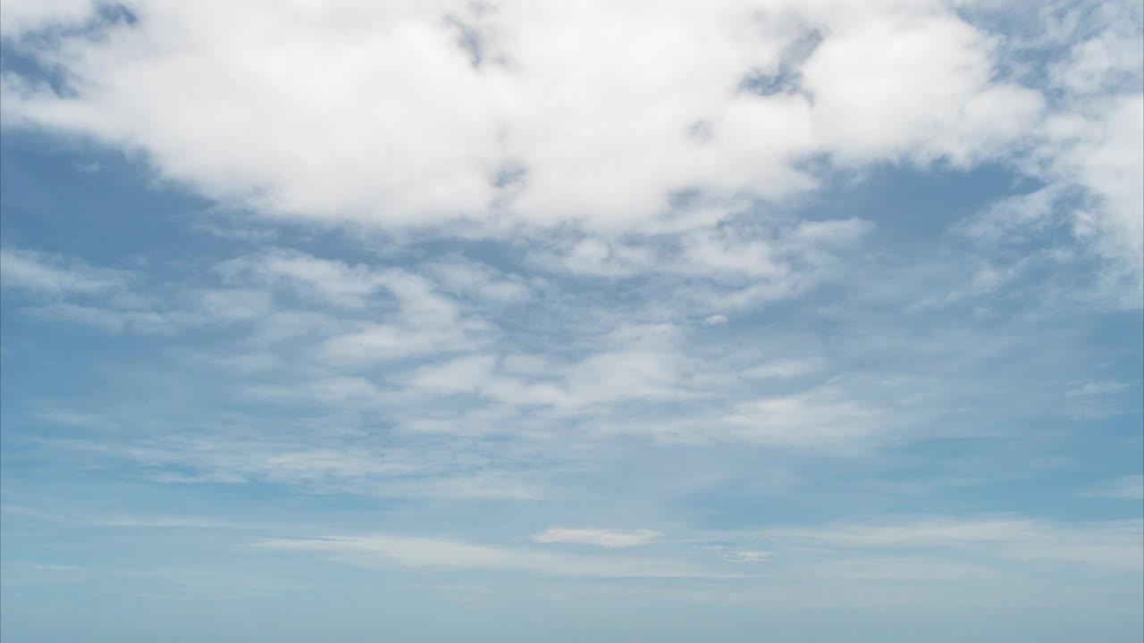 时光流逝白云流动在蓝天背景美丽的云自然景观时光流逝视频素材