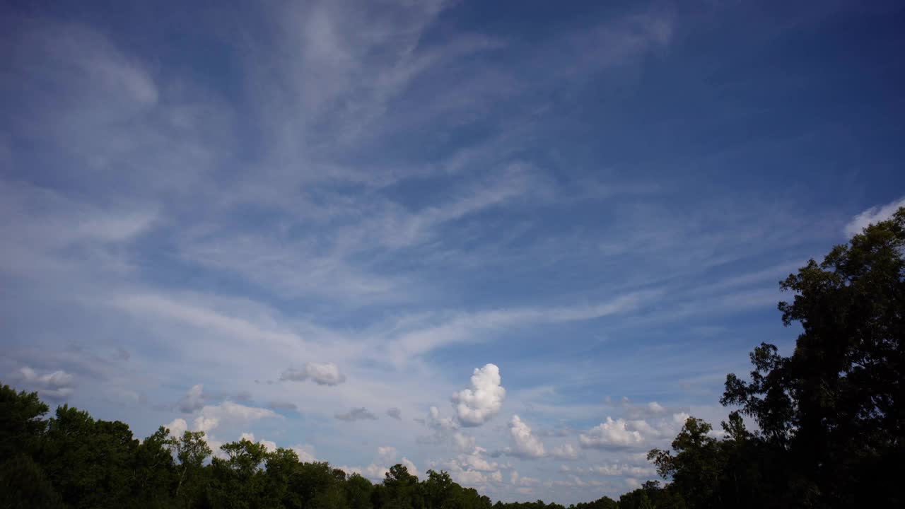 随着时间的流逝，晴朗天气的云朵在皮埃蒙特上空飘过视频素材