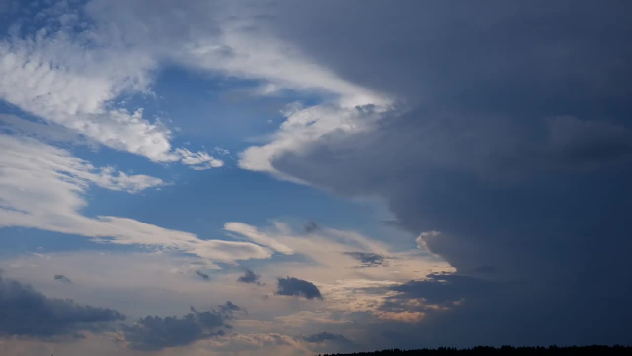 一次圈。夏日里，云在天空中飘过视频素材