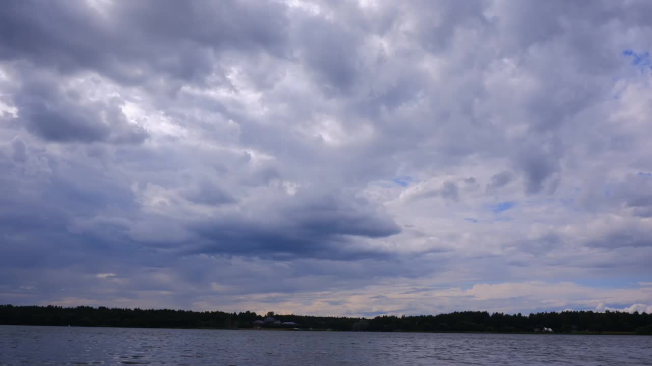 一次圈。夏日里，云在天空中飘过视频素材