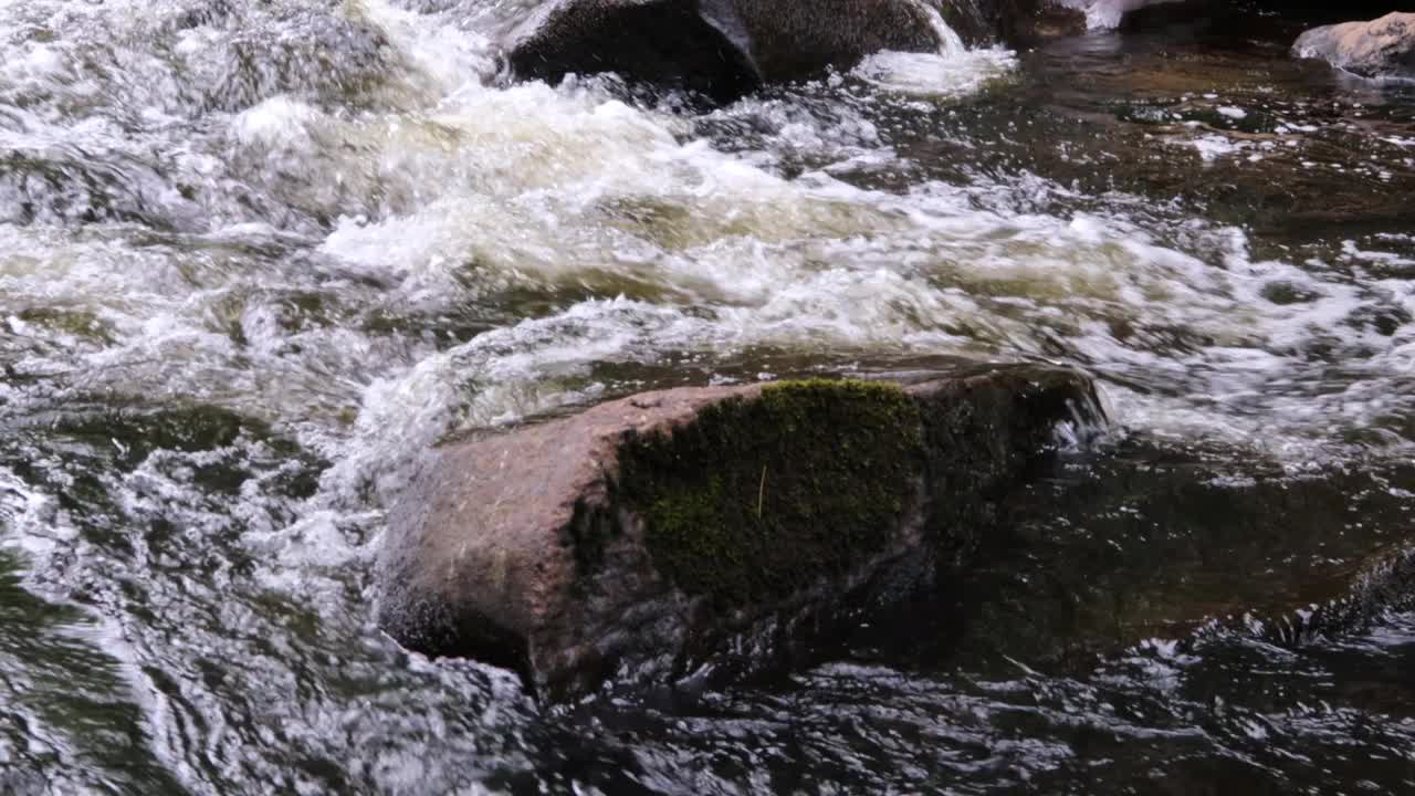 沃特福德，缅因州-弯曲的河流在夏天流动视频素材