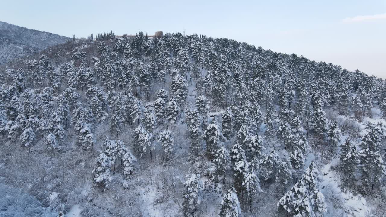 雪山无人机冬天视频素材