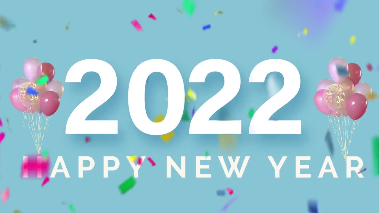 2022年新年快乐卡片设计。视频素材