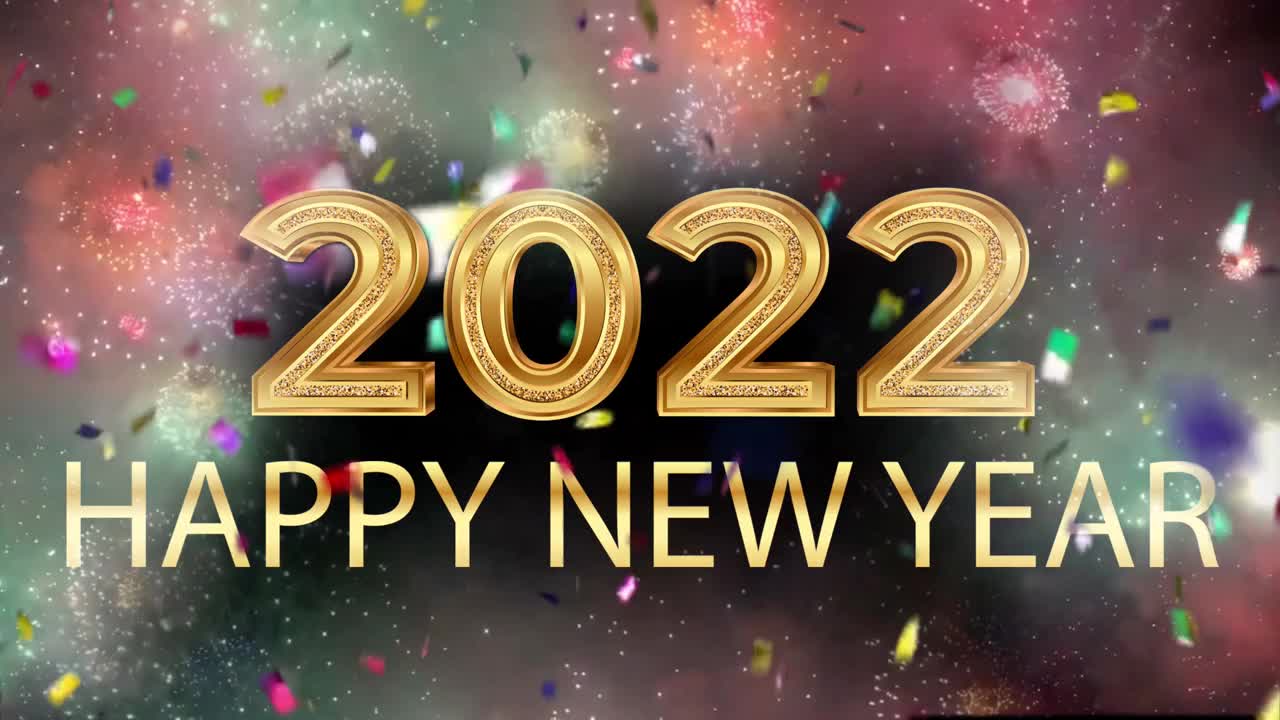 2022年新年快乐卡片设计。视频素材