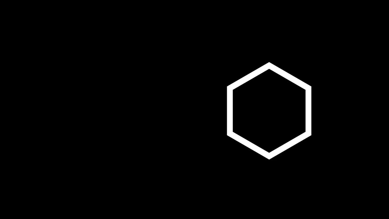 数字动画的眨眼表情符号和抽象的六角形黑色背景视频素材