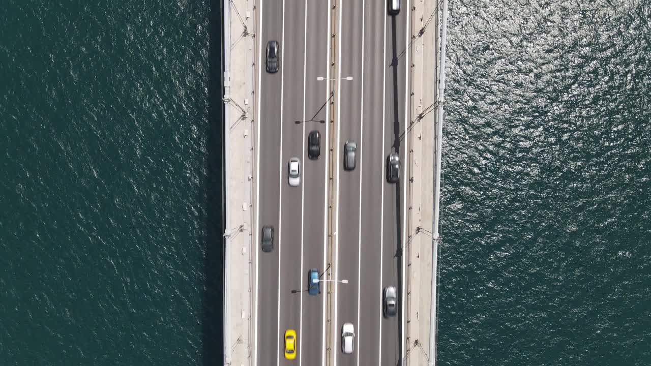 城市交通天桥鸟瞰图视频素材