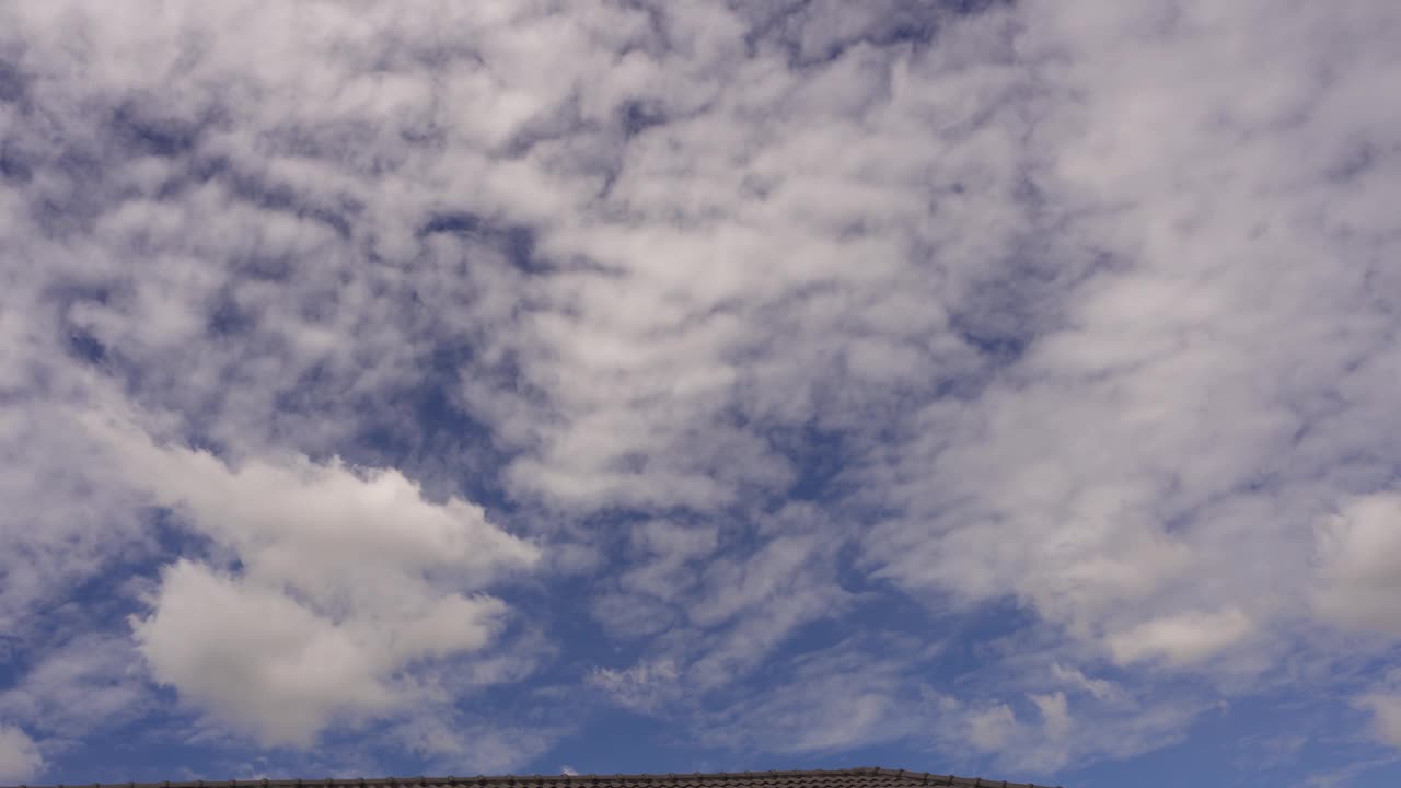 阴天的天空。蓝色天空中透明的卷云。4k b卷云景自然背景。视频素材