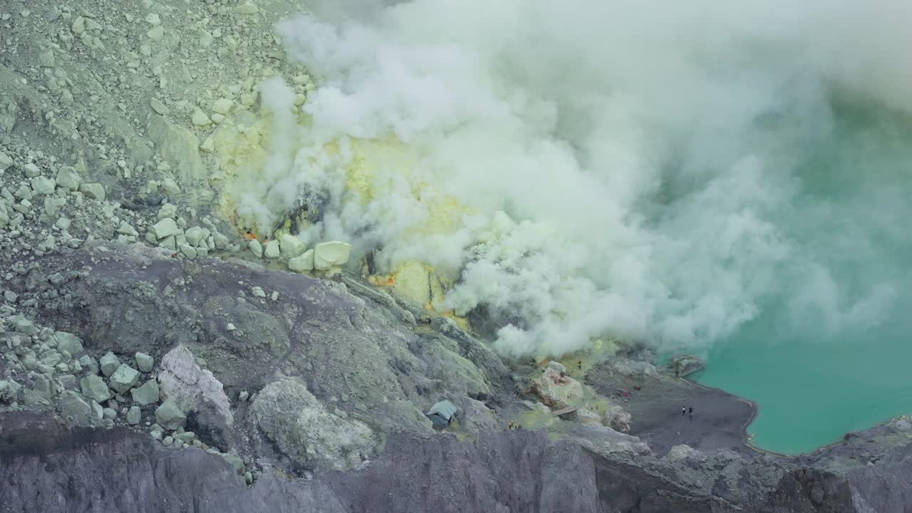 印尼伊真火山火山口视频素材