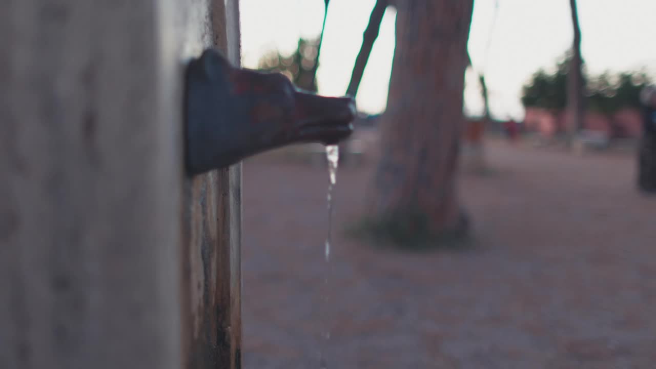 罗马典型的内松饮水机:免费的淡水视频素材