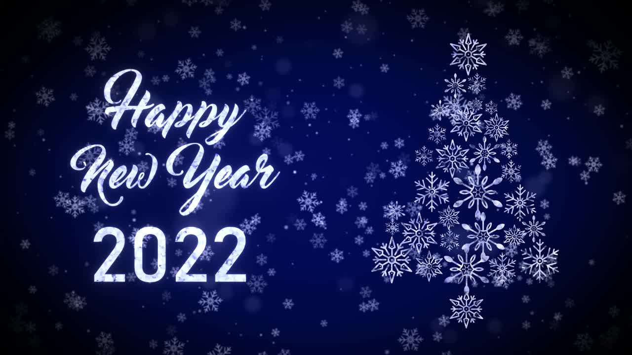 Happy New Year 2022 3d渲染，无尽循环圣诞动画。视频素材