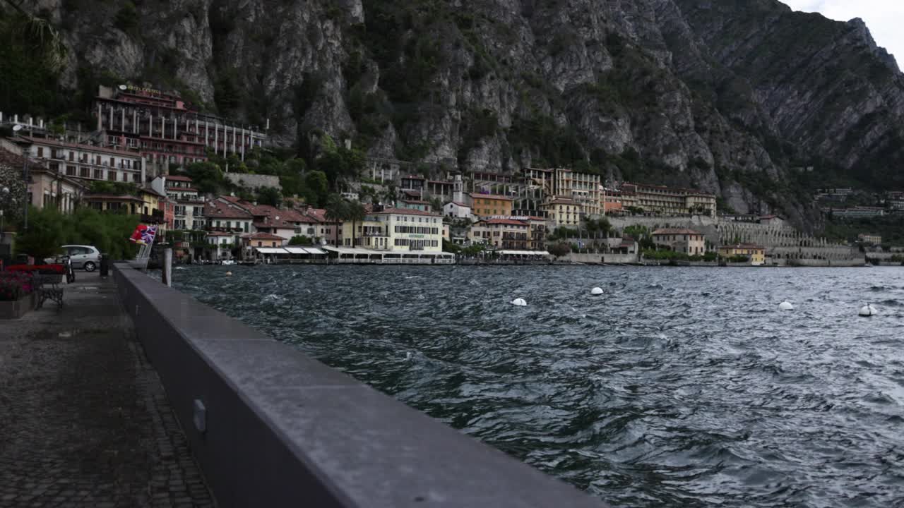 从 Limone sul Garda 的加尔达湖全景视频素材