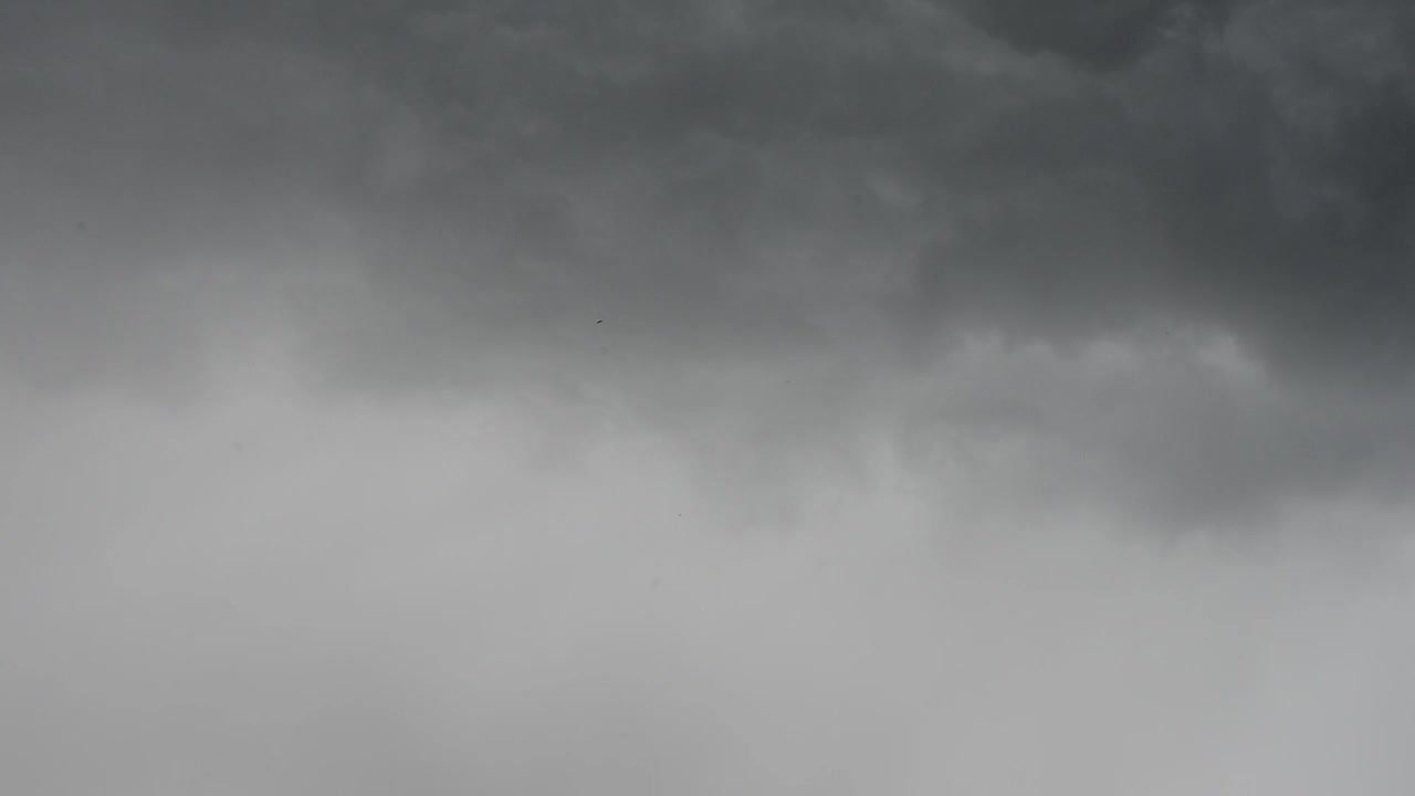 多雨，暴风雨，乌云密布的天空背景视频素材