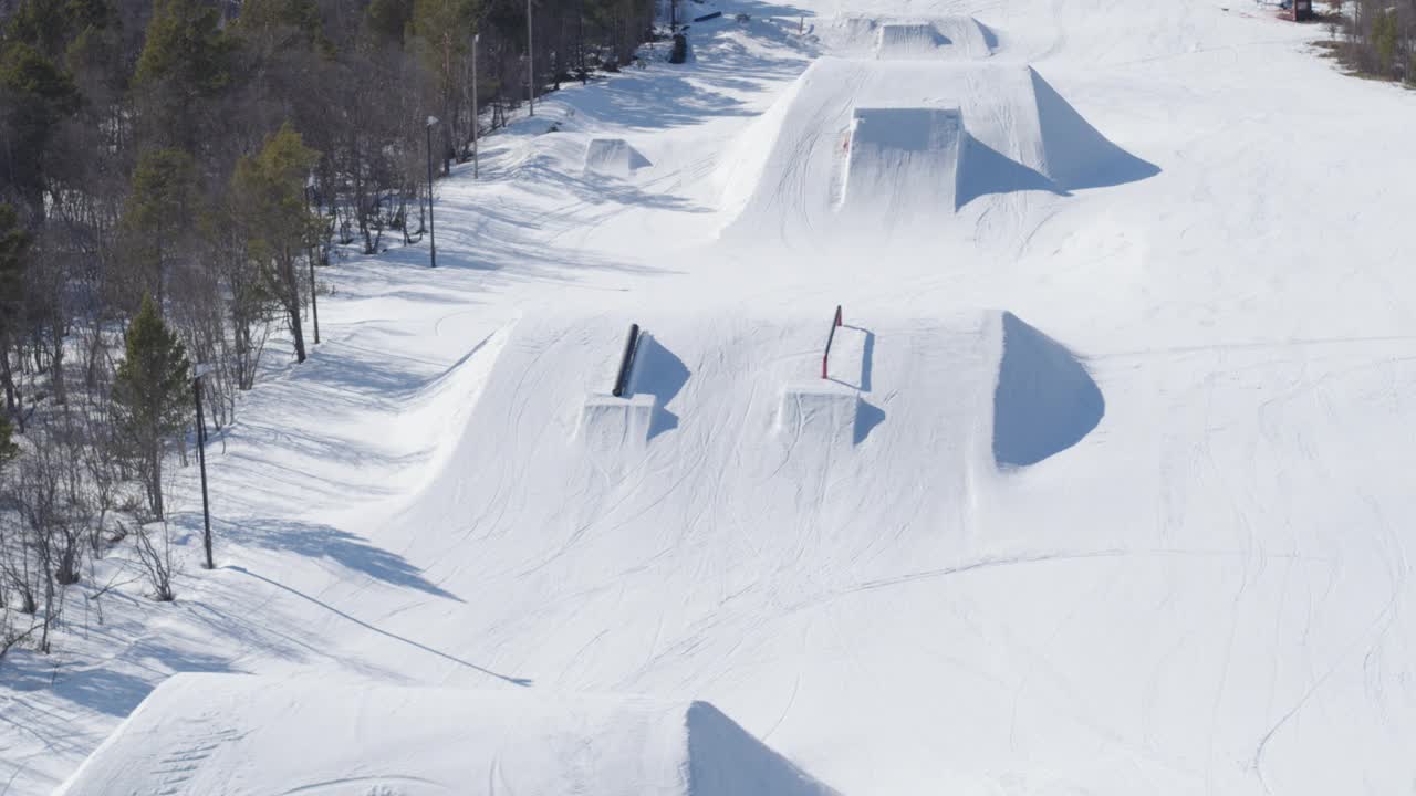 挪威Dombås的高空滑雪镜头视频素材