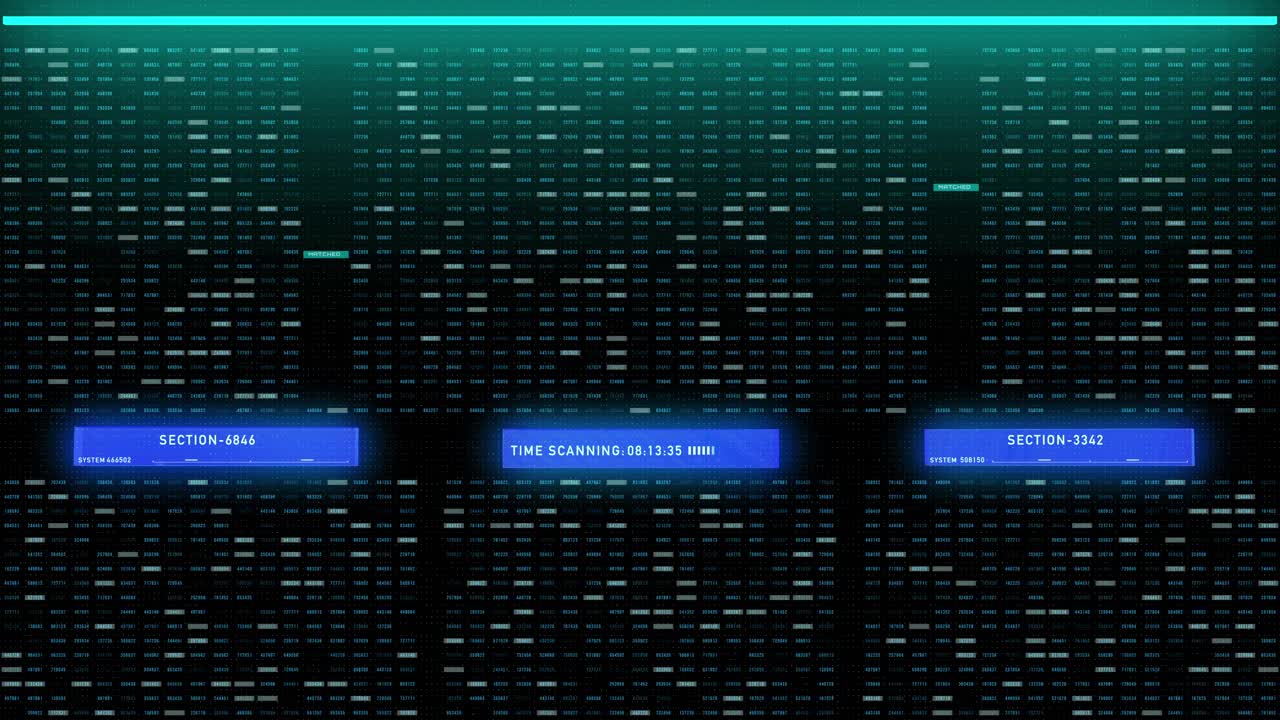 HUD数字未来十进大数据数字采样模拟概念。视频素材