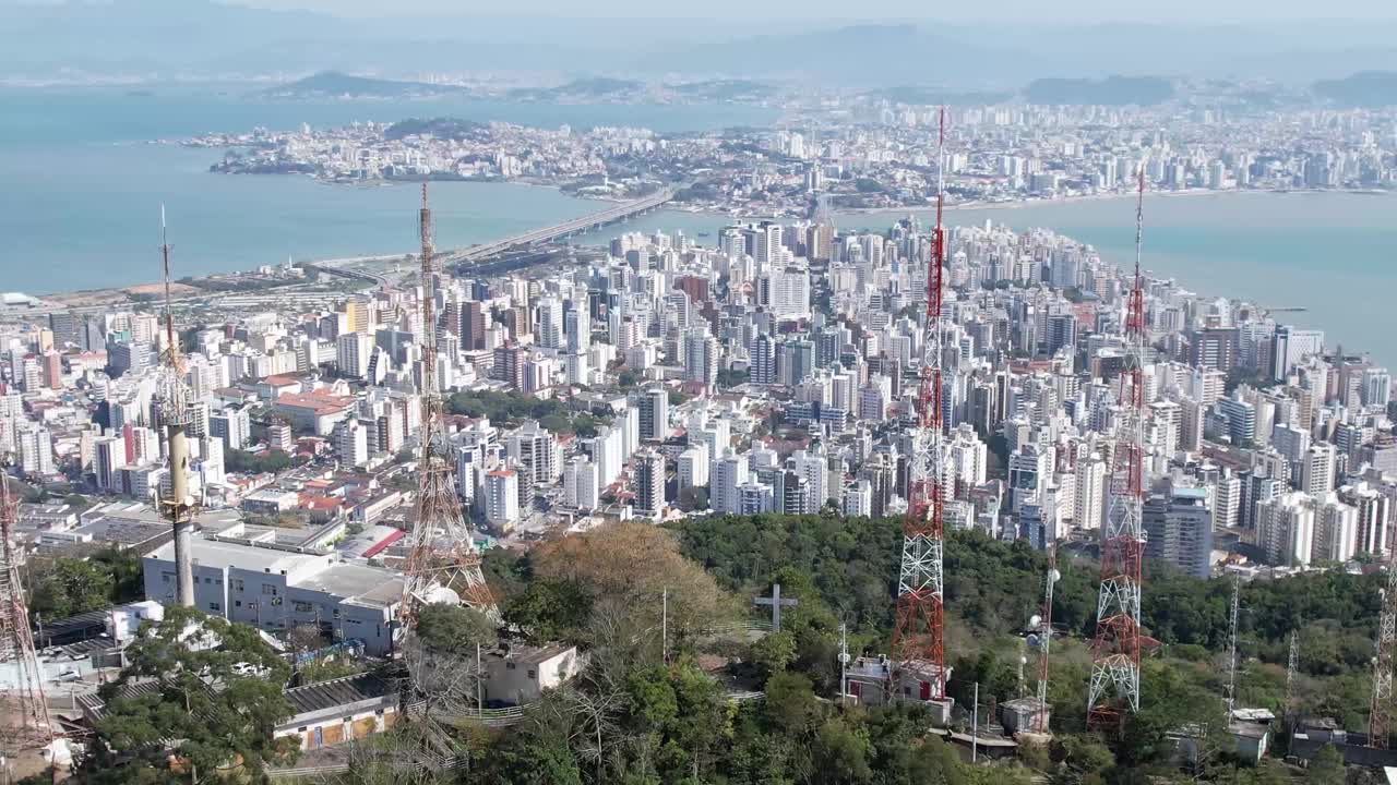 弗洛里亚诺波利斯市的全景-圣卡塔琳娜视频素材