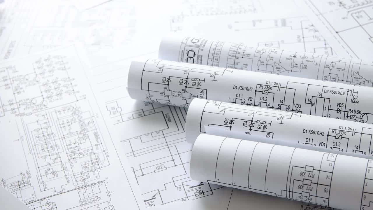 电气工程图纸视频素材