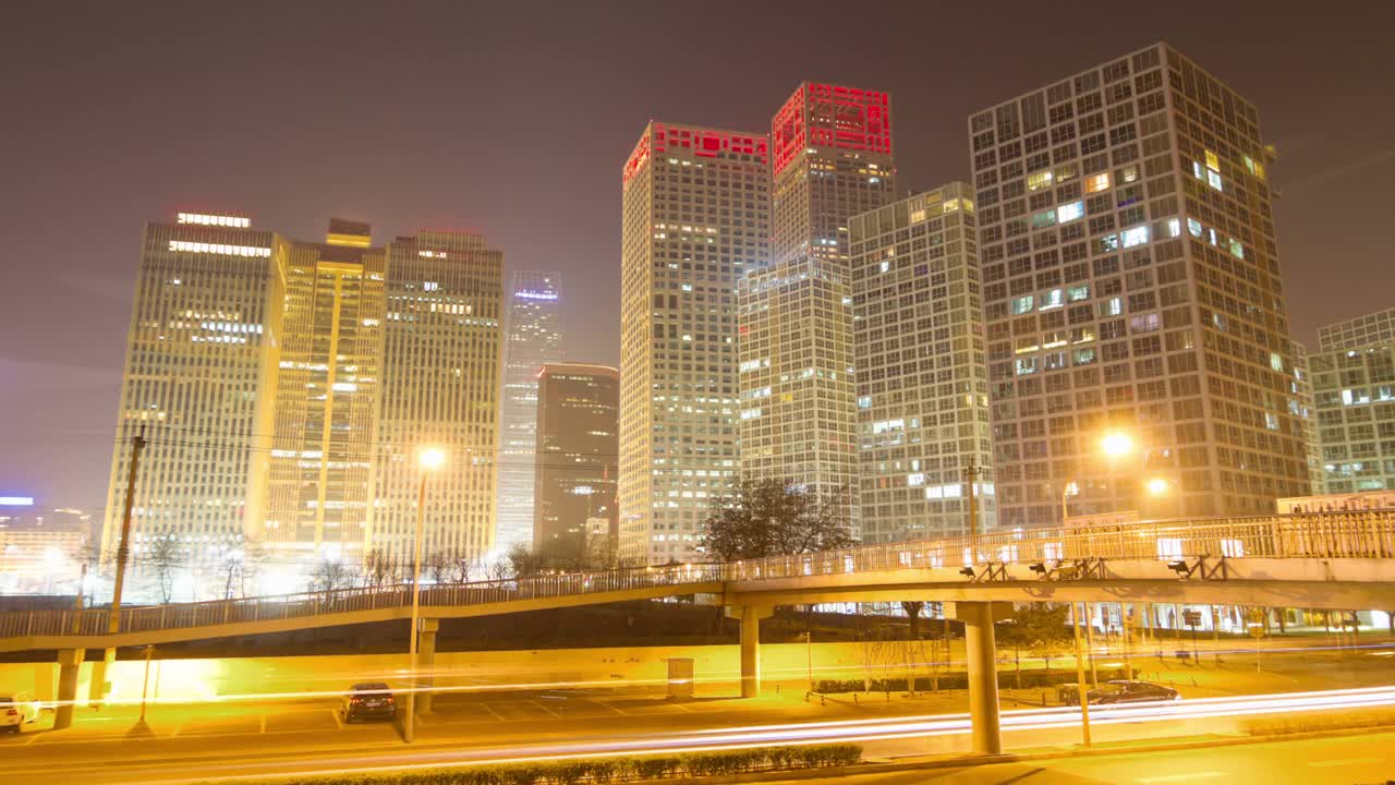 北京的夜晚时光流逝视频素材