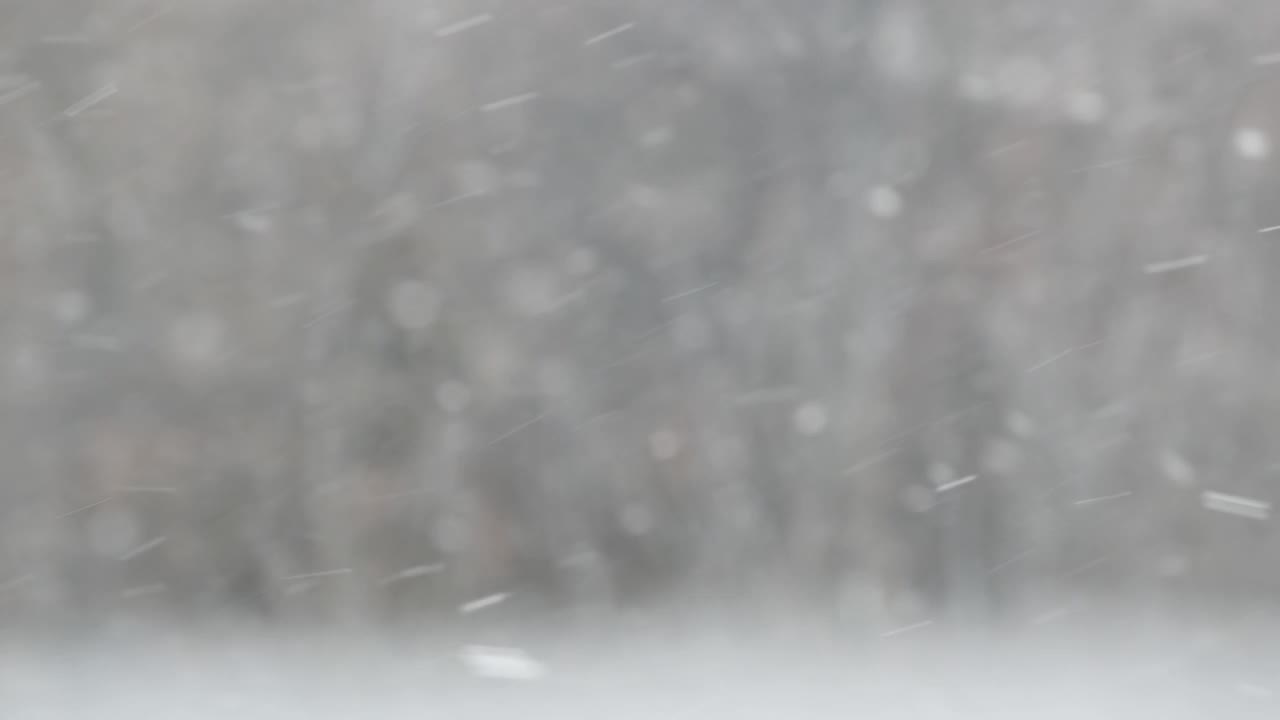 洁白的雪花飘落在冬天，圣诞雪花飘落在冬天。视频素材